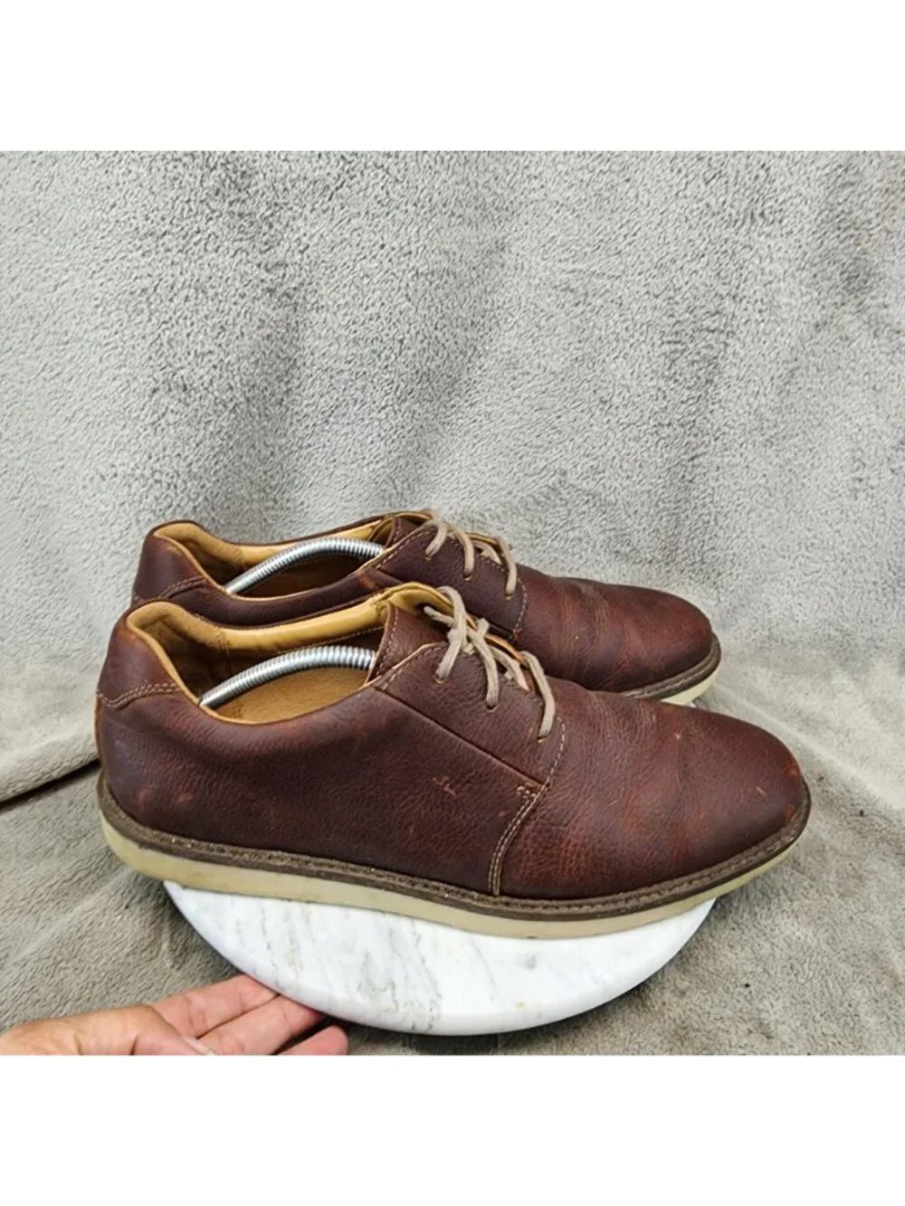 Clarks Shoes Mens Size 11 Brown Leather Collections Lace Up Derby Oxfords *Read*